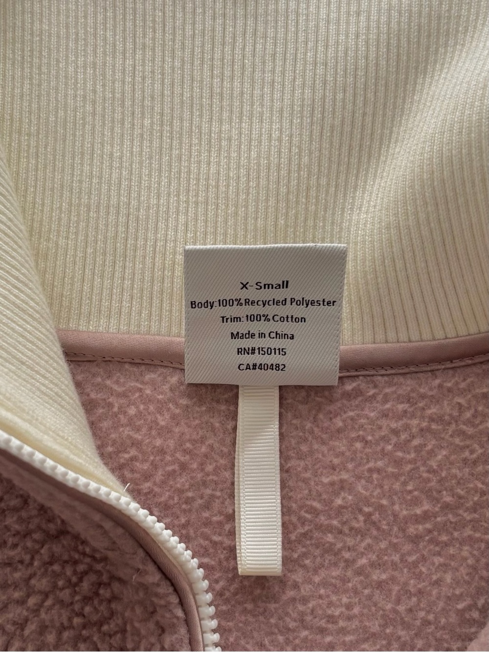 Varley Blush Pink Sherpa Vest with Cream Trim - Picture 3 of 9